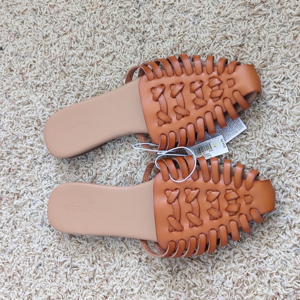 NWT Old Navy Woven Brown Mules size 9